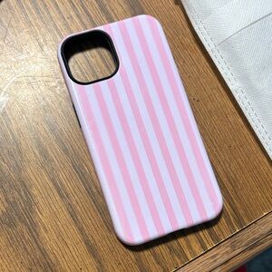 iPhone 14 Pink Striped Case